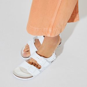 NEW Birkenstock Milano White Birko-Flor Sandal White EU 38 BI24 nw/o box